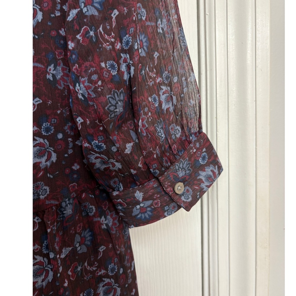 NWT LOFT Cottagecore M Floral Dress Long Sleeve Drop Waist Midi Women's - Picture 6 of 9
